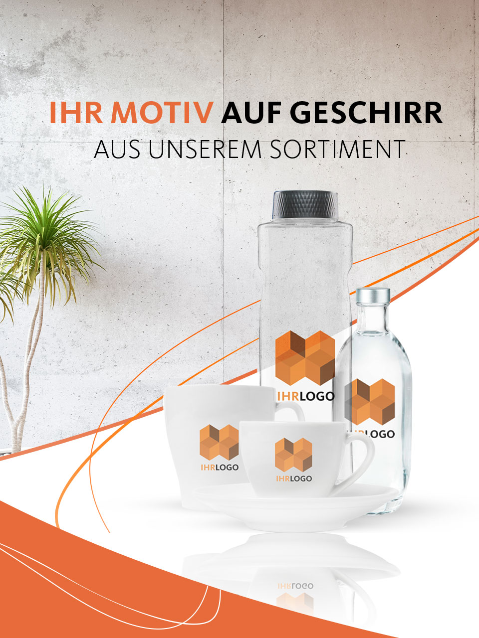 Geschirr aus unserem Sortiment mit eigenen Motiv bedrucken lassen
