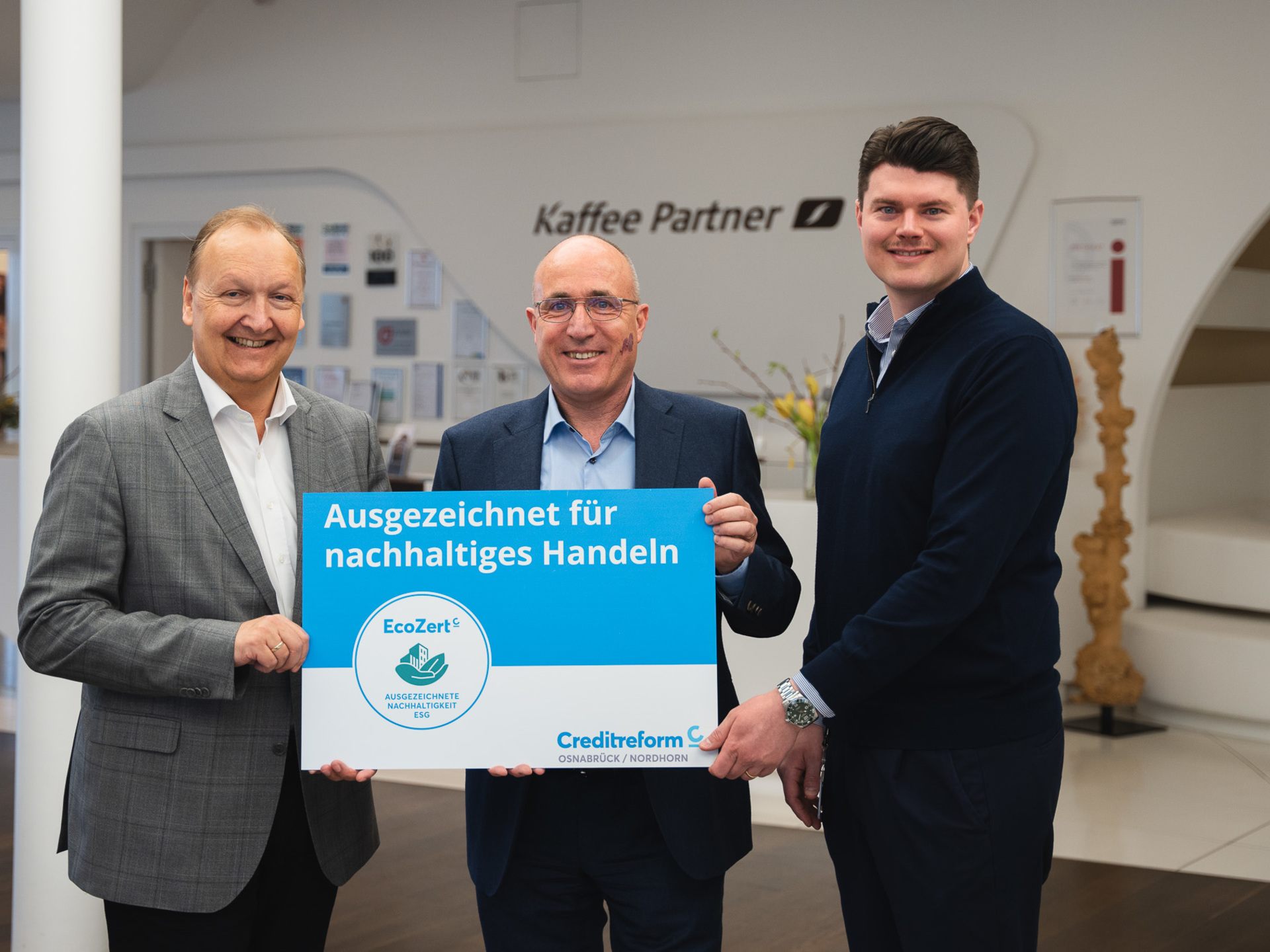 Kaffee Partner erhält von der Creditreform die Auszeichnung EcoZert für nachhaltiges Handeln.