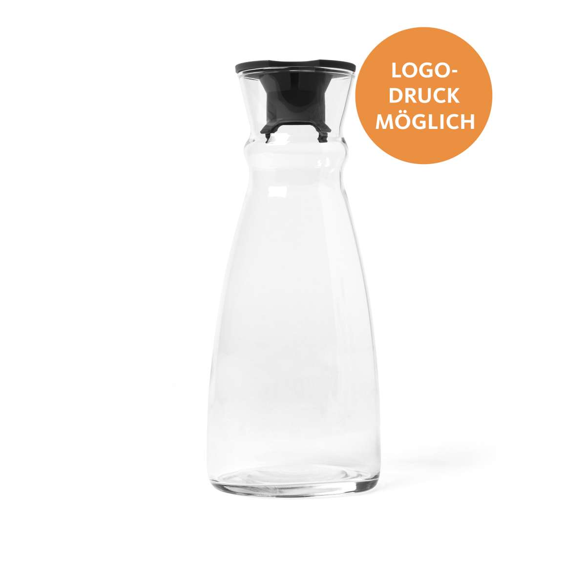 Michelino Karaffe Wasserkaraffe 1,6 Liter Riffelglas Anthrazit, (Stück